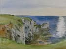 The cliffs near Etretat, France (watercolour on paper, A4)